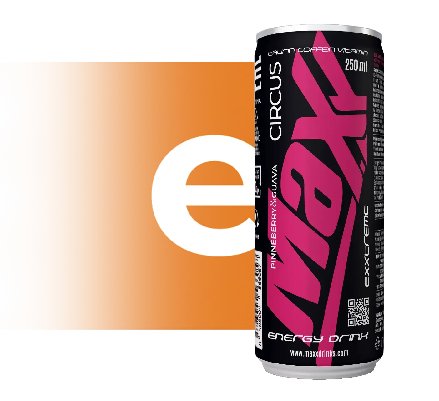 MAXX Circus pineberry and guava energy drink